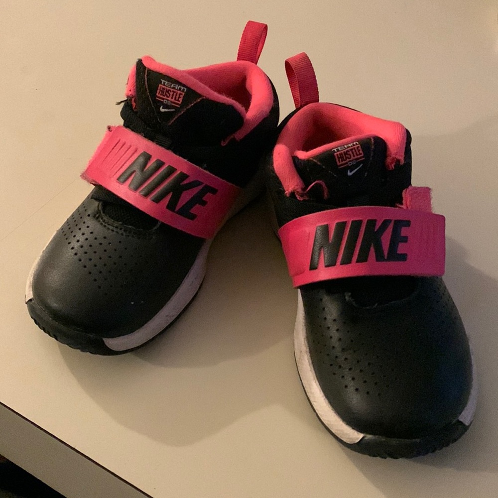 Pink and black nike